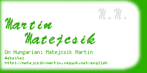 martin matejcsik business card